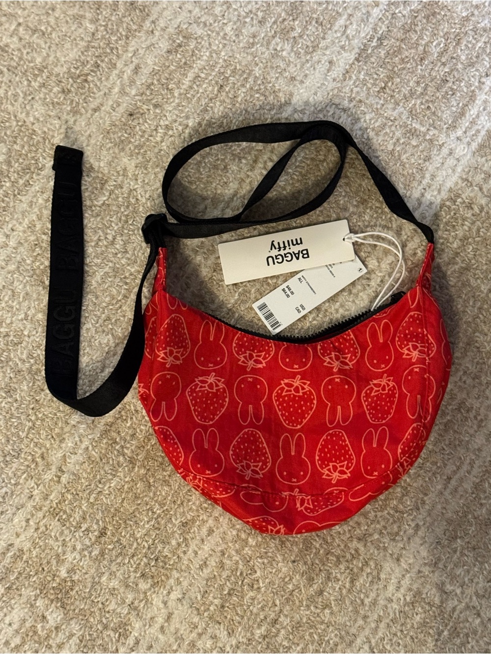 Baggu x Miffy Red Small Crescent Crossbody Bag